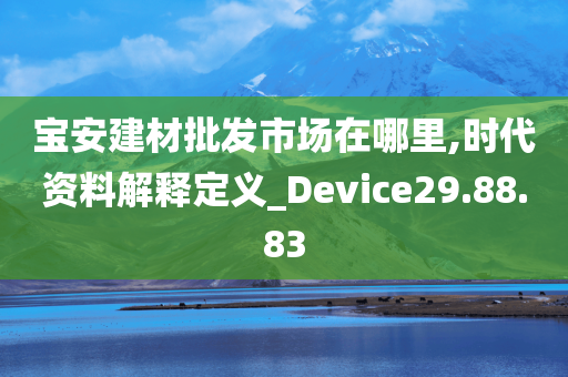 宝安建材批发市场在哪里,时代资料解释定义_Device29.88.83