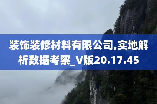 装饰装修材料有限公司,实地解析数据考察_V版20.17.45