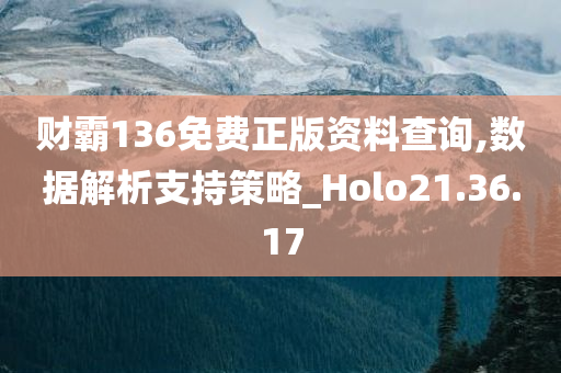 财霸136免费正版资料查询,数据解析支持策略_Holo21.36.17