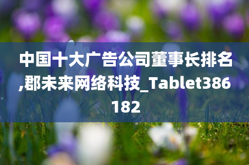 中国十大广告公司董事长排名,郡未来网络科技_Tablet386182