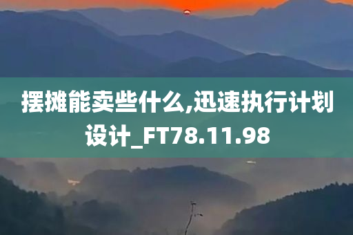 摆摊能卖些什么,迅速执行计划设计_FT78.11.98