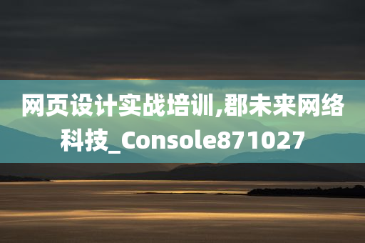 网页设计实战培训,郡未来网络科技_Console871027