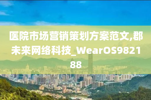 医院市场营销策划方案范文,郡未来网络科技_WearOS982188