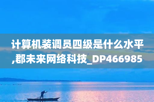 计算机装调员四级是什么水平,郡未来网络科技_DP466985