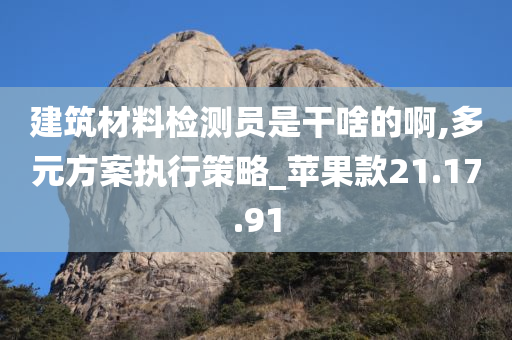 建筑材料检测员是干啥的啊,多元方案执行策略_苹果款21.17.91