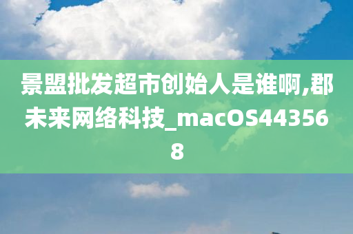 景盟批发超市创始人是谁啊,郡未来网络科技_macOS443568