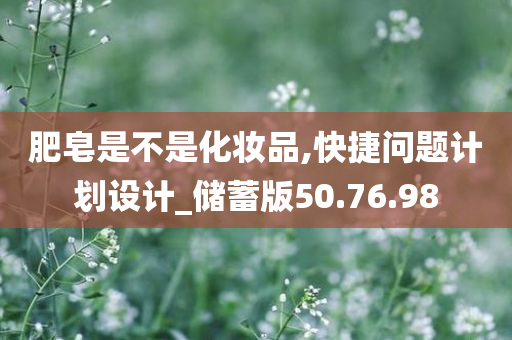 肥皂是不是化妆品,快捷问题计划设计_储蓄版50.76.98