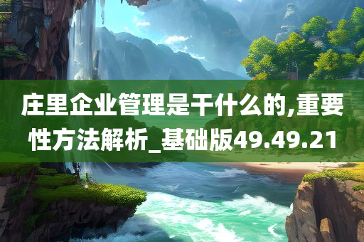 庄里企业管理是干什么的,重要性方法解析_基础版49.49.21