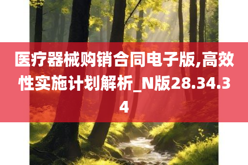 医疗器械购销合同电子版,高效性实施计划解析_N版28.34.34