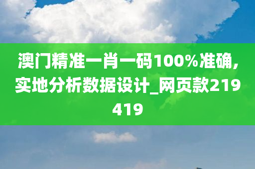 澳门精准一肖一码100%准确,实地分析数据设计_网页款219419