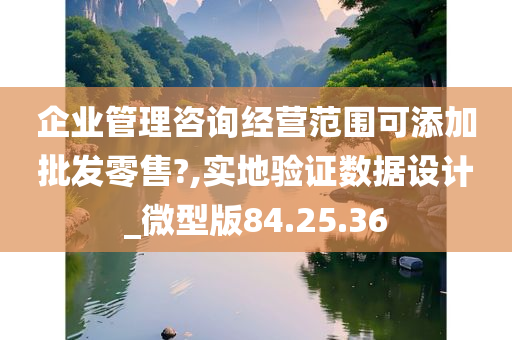 企业管理咨询经营范围可添加批发零售?,实地验证数据设计_微型版84.25.36