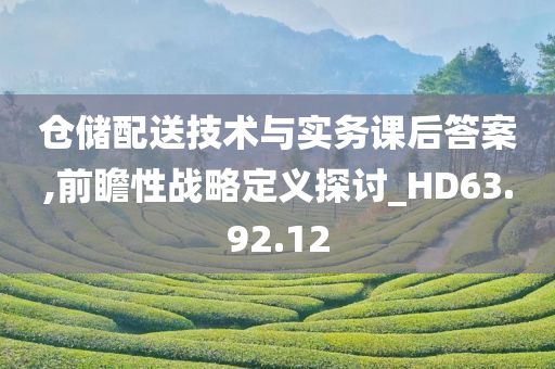 仓储配送技术与实务课后答案,前瞻性战略定义探讨_HD63.92.12