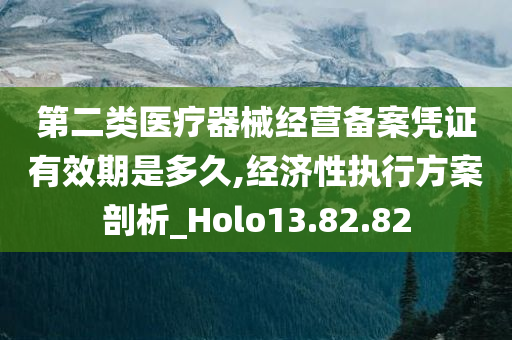 第二类医疗器械经营备案凭证有效期是多久,经济性执行方案剖析_Holo13.82.82