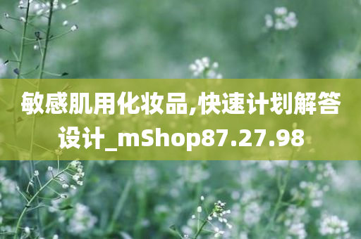 敏感肌用化妆品,快速计划解答设计_mShop87.27.98