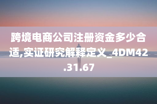 跨境电商公司注册资金多少合适,实证研究解释定义_4DM42.31.67