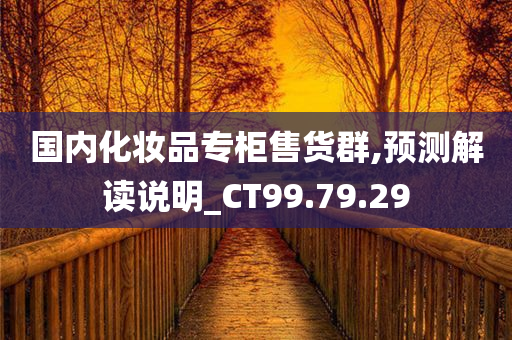 国内化妆品专柜售货群,预测解读说明_CT99.79.29