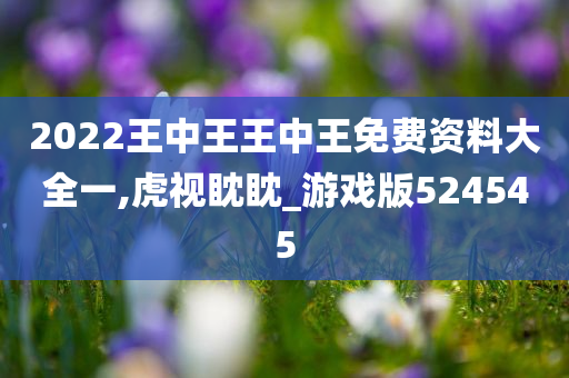 2022王中王王中王免费资料大全一,虎视眈眈_游戏版524545