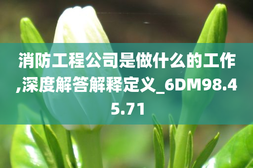 消防工程公司是做什么的工作,深度解答解释定义_6DM98.45.71