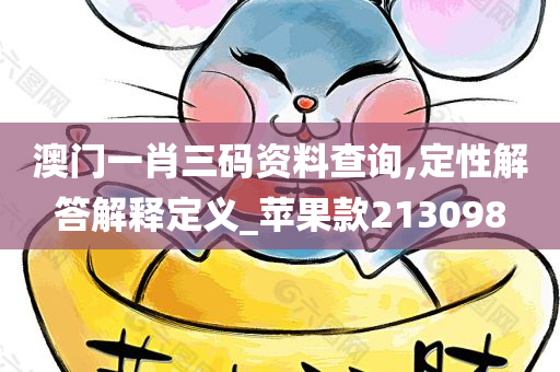 澳门一肖三码资料查询,定性解答解释定义_苹果款213098