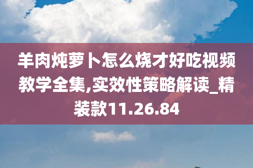 羊肉炖萝卜怎么烧才好吃视频教学全集,实效性策略解读_精装款11.26.84