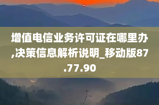 增值电信业务许可证在哪里办,决策信息解析说明_移动版87.77.90