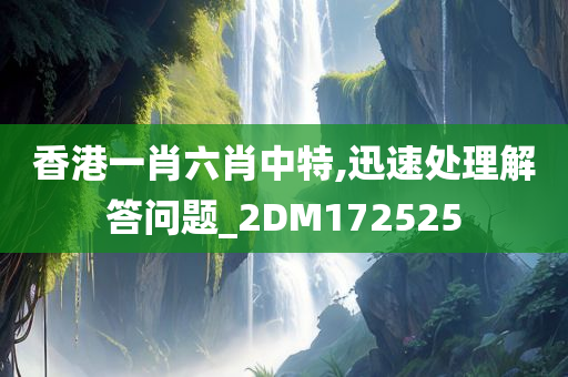 香港一肖六肖中特,迅速处理解答问题_2DM172525