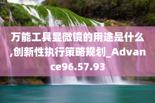 万能工具显微镜的用途是什么,创新性执行策略规划_Advance96.57.93