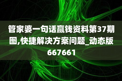 管家婆一句话赢钱资料第37期图,快捷解决方案问题_动态版667661