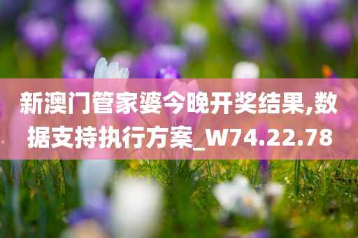 新澳门管家婆今晚开奖结果,数据支持执行方案_W74.22.78