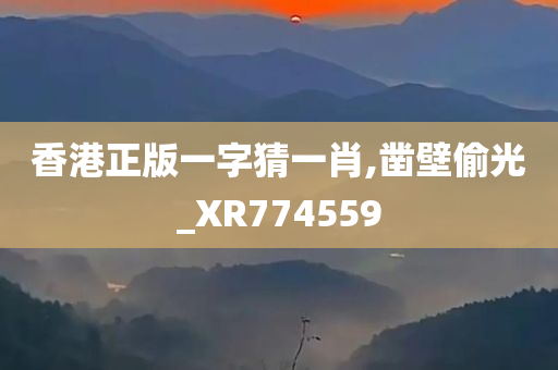 香港正版一字猜一肖,凿壁偷光_XR774559