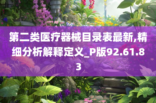 第二类医疗器械目录表最新,精细分析解释定义_P版92.61.83