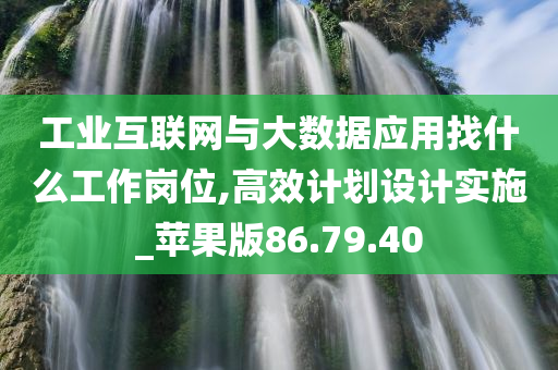 工业互联网与大数据应用找什么工作岗位,高效计划设计实施_苹果版86.79.40