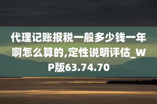 代理记账报税一般多少钱一年啊怎么算的,定性说明评估_WP版63.74.70