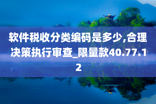 软件税收分类编码是多少,合理决策执行审查_限量款40.77.12