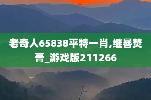 老奇人65838平特一肖,继晷焚膏_游戏版211266