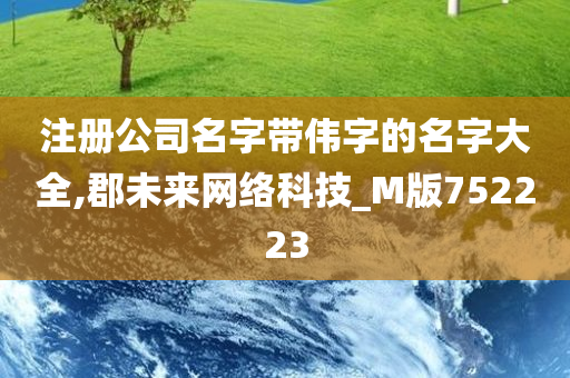 注册公司名字带伟字的名字大全,郡未来网络科技_M版752223