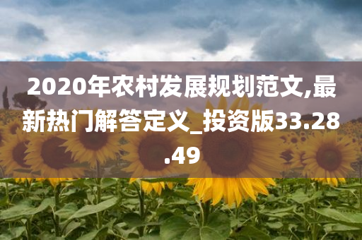 2020年农村发展规划范文,最新热门解答定义_投资版33.28.49