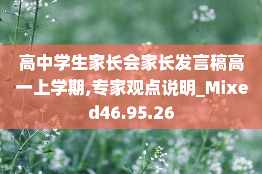 高中学生家长会家长发言稿高一上学期,专家观点说明_Mixed46.95.26