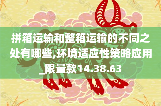 拼箱运输和整箱运输的不同之处有哪些,环境适应性策略应用_限量款14.38.63