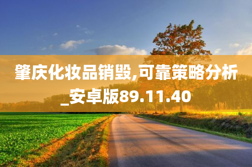 肇庆化妆品销毁,可靠策略分析_安卓版89.11.40