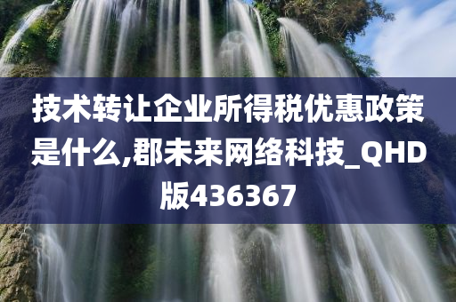 技术转让企业所得税优惠政策是什么,郡未来网络科技_QHD版436367