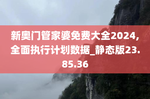 新奥门管家婆免费大全2024,全面执行计划数据_静态版23.85.36