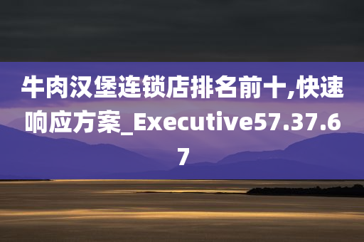 牛肉汉堡连锁店排名前十,快速响应方案_Executive57.37.67