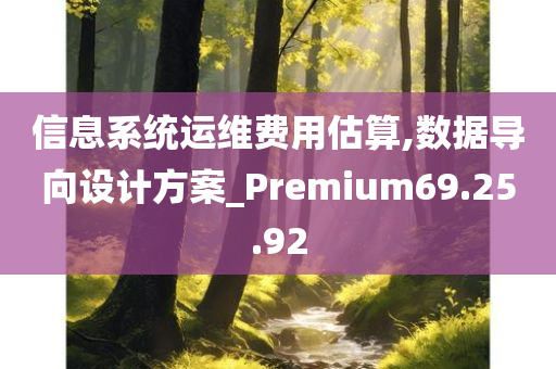 信息系统运维费用估算,数据导向设计方案_Premium69.25.92