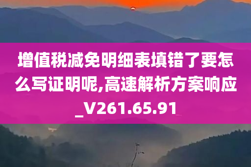 增值税减免明细表填错了要怎么写证明呢,高速解析方案响应_V261.65.91