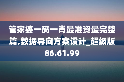 管家婆一码一肖最准资最完整篇,数据导向方案设计_超级版86.61.99