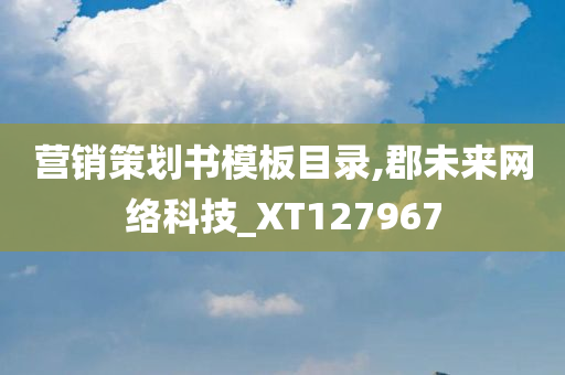 营销策划书模板目录,郡未来网络科技_XT127967