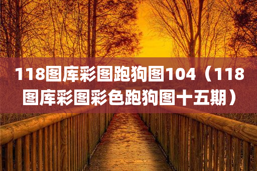 118图库彩图跑狗图104（118图库彩图彩色跑狗图十五期）