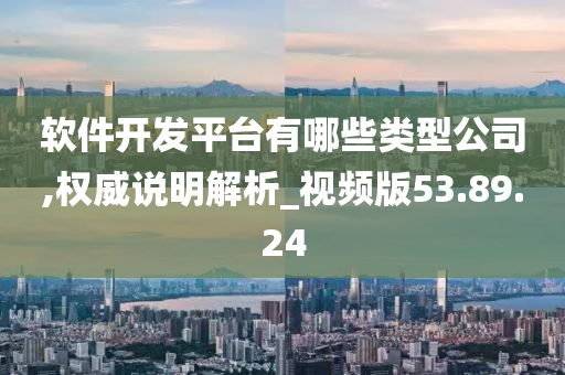 软件开发平台有哪些类型公司,权威说明解析_视频版53.89.24