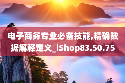 电子商务专业必备技能,精确数据解释定义_iShop83.50.75